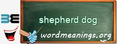 WordMeaning blackboard for shepherd dog